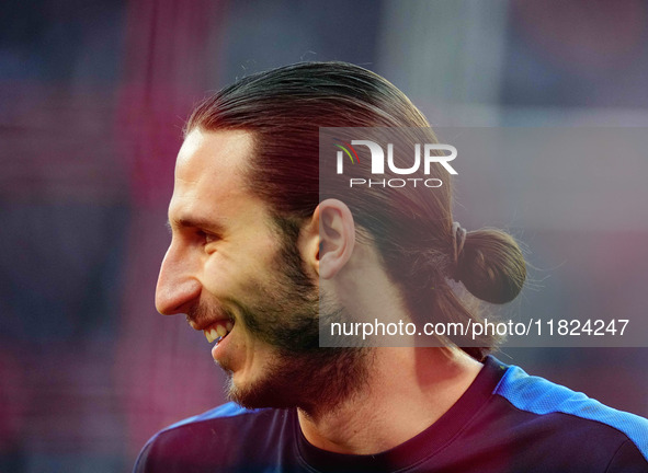 Kamil Grabara of VfL Wolfsburg  looks on during the Bundesliga match between RB Leipzig and VfL Wolfsburg at Red Bull Arena, Leipzig, German...