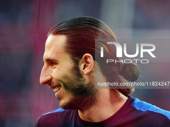 Kamil Grabara of VfL Wolfsburg  looks on during the Bundesliga match between RB Leipzig and VfL Wolfsburg at Red Bull Arena, Leipzig, German...