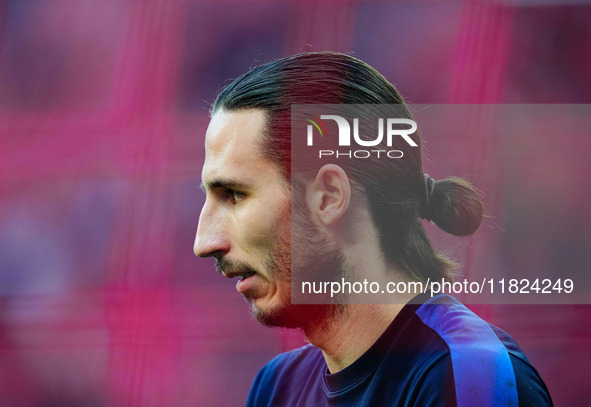 Kamil Grabara of VfL Wolfsburg  looks on during the Bundesliga match between RB Leipzig and VfL Wolfsburg at Red Bull Arena, Leipzig, German...