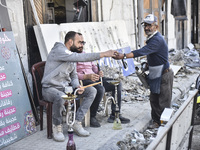 Following the ceasefire agreement between Israel and Lebanon, residents of the southern Lebanese city of Nabatieh return to their homes on N...