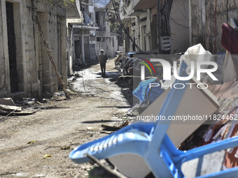 Following the ceasefire agreement between Israel and Lebanon, residents of the southern Lebanese city of Nabatieh return to their homes on N...