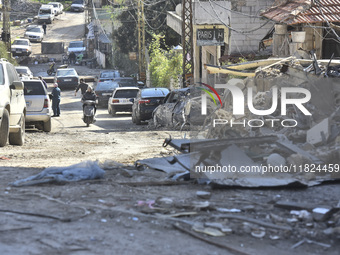 Following the ceasefire agreement between Israel and Lebanon, residents of the southern Lebanese city of Nabatieh return to their homes on N...