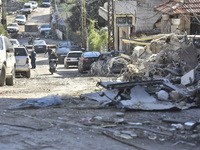 Following the ceasefire agreement between Israel and Lebanon, residents of the southern Lebanese city of Nabatieh return to their homes on N...