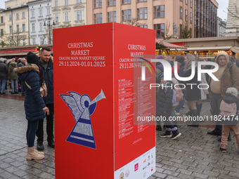 Traditional Christmas market at the Main Square in Krakow, Poland on Nobember 30th, 2024.  (