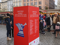 Traditional Christmas market at the Main Square in Krakow, Poland on Nobember 30th, 2024.  (