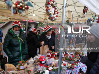 Traditional regional products are sold at Christmas market at the Main Square in Krakow, Poland on Nobember 30th, 2024.  (