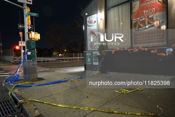 A pedestrian is killed by a woman driving a vehicle in the Unionport section of Bronx, New York, United States, on November 30, 2024. At app...