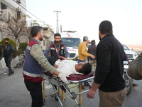 A Number Of Civilians Were Killed And Others Injured As A Result Of Airstrikes Carried Out By  On The Cities Of Aleppo And Idlib, on decembe...