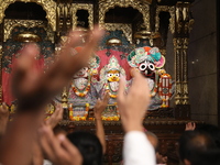 Monks and devotees of ISKCON in Kolkata, India, hold a prayer protest against the recent arrest of ISKCON Bangladesh priest Chinmoy Krishna...