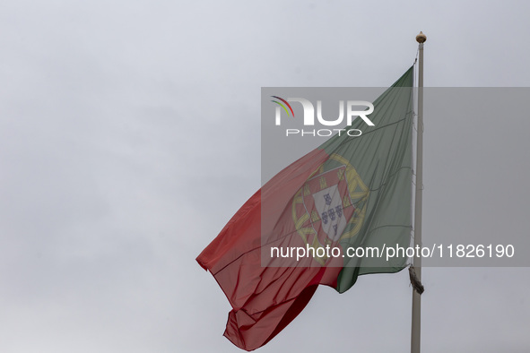 In Lisbon, Portugal, on December 1, 2024, a Portugal flag moves in the wind. The capital of Portugal is one of Europe's oldest and most vibr...