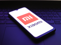 The Xiaomi Inc. logo appears on the screen of a smartphone in Reno, United States, on December 1, 2024. (