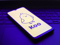 The Koo logo appears on the screen of a smartphone in Reno, United States, on December 1, 2024. (