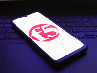 The F5, Inc. logo appears on the screen of a smartphone in Reno, United States, on December 1, 2024. (