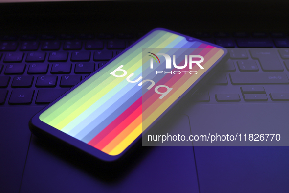 The Bunq B.V. logo appears on the screen of a smartphone in Reno, United States, on December 1, 2024. 