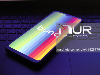 The Bunq B.V. logo appears on the screen of a smartphone in Reno, United States, on December 1, 2024. (