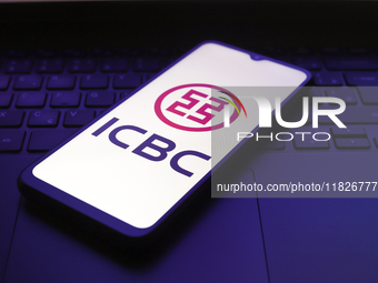 The Industrial and Commercial Bank of China (ICBC) logo appears on the screen of a smartphone in Reno, United States, on December 1, 2024. (