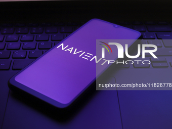 The Navient logo appears on the screen of a smartphone in Reno, United States, on December 1, 2024. (