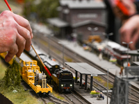 KRAKOW, POLAND - DECEMBER 01: 
Train enthusiasts and hobbyists gather at the Nowa Huta Cultural Center, where a 700 m2 space becomes a capti...