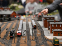 KRAKOW, POLAND - DECEMBER 01: 
Train enthusiasts and hobbyists gather at the Nowa Huta Cultural Center, where a 700 m2 space becomes a capti...