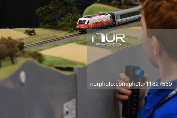 KRAKOW, POLAND - DECEMBER 01: 
A view of the electric locomotive Husarz / Taurus EU44-005 PKP Intercity 'Niepodlegla' as thousands of train...