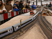 KRAKOW, POLAND - DECEMBER 01: 
Train enthusiasts and hobbyists gather at the Nowa Huta Cultural Center, where a 700 m2 space becomes a capti...