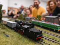 KRAKOW, POLAND - DECEMBER 01: 
Train enthusiasts and hobbyists gather at the Nowa Huta Cultural Center, where a 700 m2 space becomes a capti...