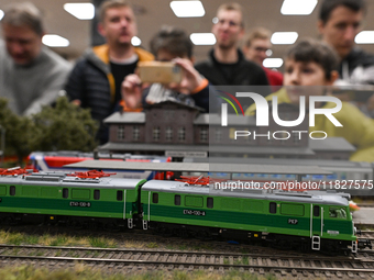 KRAKOW, POLAND - DECEMBER 01: 
A view of the Electric locomotive ET41-130-A/B PKP as thousands of train enthusiasts and hobbyists gather at...