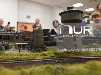 KRAKOW, POLAND - DECEMBER 01: 
Train enthusiasts and hobbyists gather at the Nowa Huta Cultural Center, where a 700 m2 space becomes a capti...