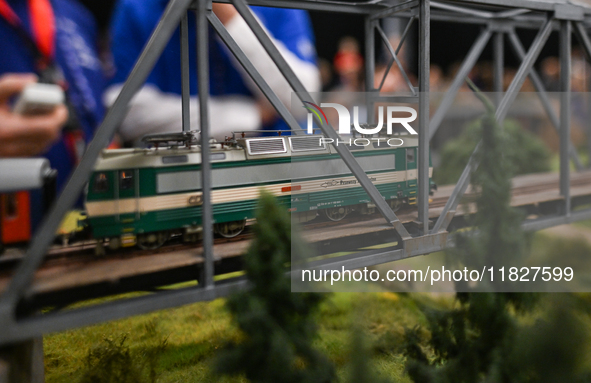 KRAKOW, POLAND - DECEMBER 01: 
A view of the Czech electric locomotive 163 044-1 as thousands of train enthusiasts and hobbyists gather at t...