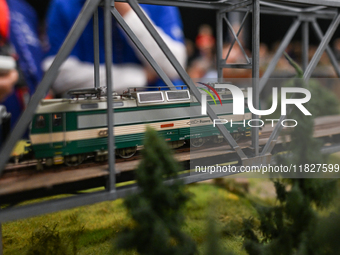 KRAKOW, POLAND - DECEMBER 01: 
A view of the Czech electric locomotive 163 044-1 as thousands of train enthusiasts and hobbyists gather at t...