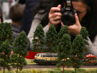 KRAKOW, POLAND - DECEMBER 01: 
A view of the diesel locomotive DB Class 216 as thousands of train enthusiasts and hobbyists gather at the No...