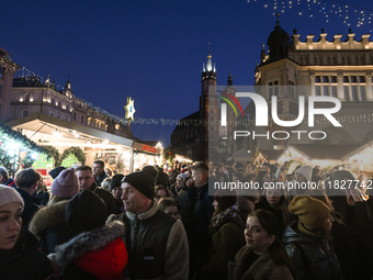 KRAKOW, POLAND - DECEMBER 01:   
A view of a bustling Christmas Market in Krakow's UNESCO-listed Market Square, featuring festive stalls and...