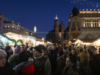 KRAKOW, POLAND - DECEMBER 01:   
A view of a bustling Christmas Market in Krakow's UNESCO-listed Market Square, featuring festive stalls and...