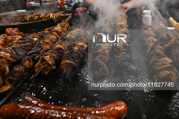 KRAKOW, POLAND - DECEMBER 01:   
Traditional Polish food on display at the Christmas Market in Krakow's UNESCO-listed Market Square, surroun...