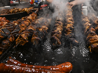 KRAKOW, POLAND - DECEMBER 01:   
Traditional Polish food on display at the Christmas Market in Krakow's UNESCO-listed Market Square, surroun...