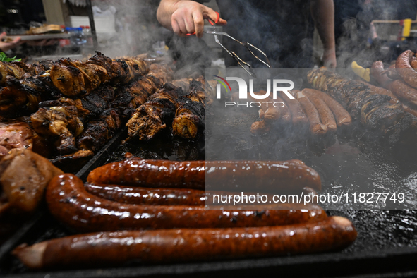 KRAKOW, POLAND - DECEMBER 01:   
Traditional Polish food on display at the Christmas Market in Krakow's UNESCO-listed Market Square, surroun...