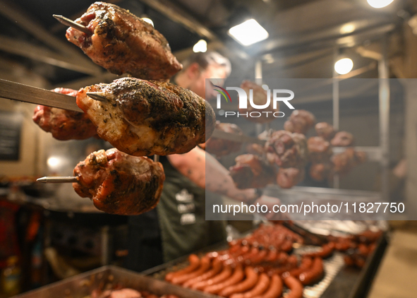 KRAKOW, POLAND - DECEMBER 01:   
Traditional Polish food on display at the Christmas Market in Krakow's UNESCO-listed Market Square, surroun...