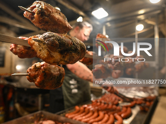 KRAKOW, POLAND - DECEMBER 01:   
Traditional Polish food on display at the Christmas Market in Krakow's UNESCO-listed Market Square, surroun...