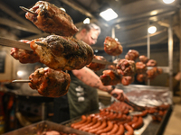 KRAKOW, POLAND - DECEMBER 01:   
Traditional Polish food on display at the Christmas Market in Krakow's UNESCO-listed Market Square, surroun...