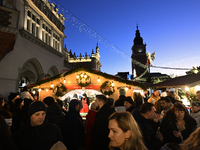 KRAKOW, POLAND - DECEMBER 01:   
A view of a bustling Christmas Market in Krakow's UNESCO-listed Market Square, featuring festive stalls and...