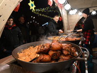 KRAKOW, POLAND - DECEMBER 01:   
Traditional Polish food on display at the Christmas Market in Krakow's UNESCO-listed Market Square, surroun...