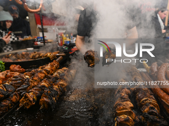 KRAKOW, POLAND - DECEMBER 01:   
Traditional Polish food on display at the Christmas Market in Krakow's UNESCO-listed Market Square, surroun...