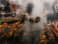 KRAKOW, POLAND - DECEMBER 01:   
Traditional Polish food on display at the Christmas Market in Krakow's UNESCO-listed Market Square, surroun...