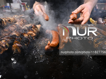 KRAKOW, POLAND - DECEMBER 01:   
Traditional Polish food on display at the Christmas Market in Krakow's UNESCO-listed Market Square, surroun...