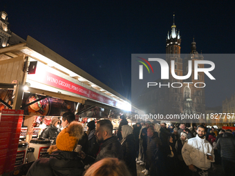 KRAKOW, POLAND - DECEMBER 01:   
A view a crowdy Christmas Market in Krakow's UNESCO-listed Market Square, with festive stalls and holiday d...