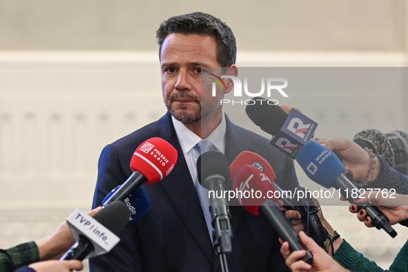 KRAKOW, POLAND - NOVEMBER 29:   
Rafal Trzaskowski, Mayor of Warsaw and the Civic Platform candidate for the 2025 Polish presidential electi...