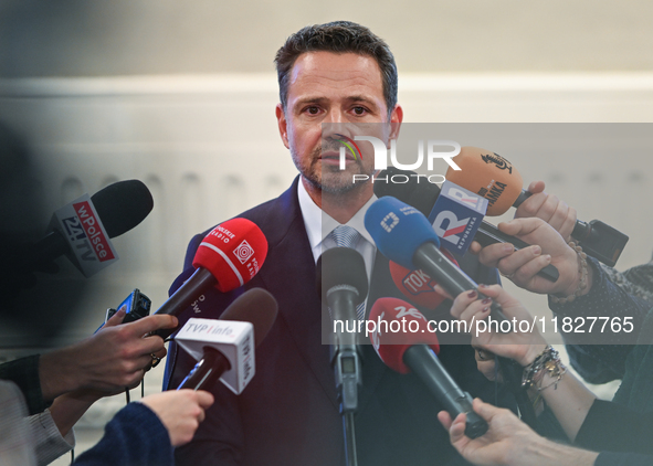 KRAKOW, POLAND - NOVEMBER 29:   
Rafal Trzaskowski, Mayor of Warsaw and the Civic Platform candidate for the 2025 Polish presidential electi...