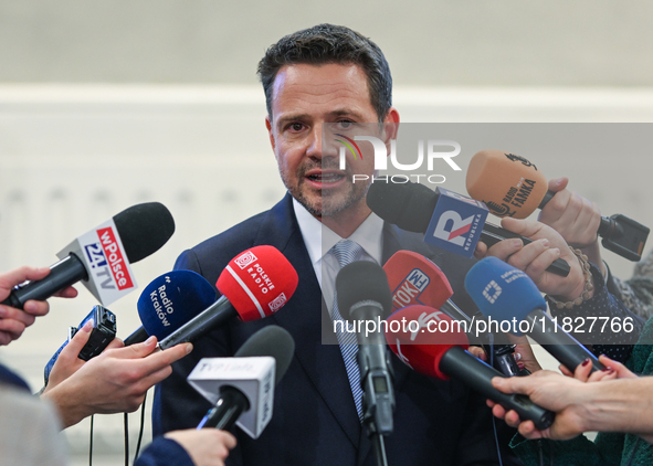 KRAKOW, POLAND - NOVEMBER 29:   
Rafal Trzaskowski, Mayor of Warsaw and the Civic Platform candidate for the 2025 Polish presidential electi...