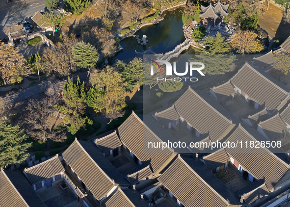 Ding's Former Residence of Residential Architecture Art is a Key Cultural Relics Protection Unit in China, located in Longkou, China, on Nov...