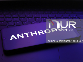 The Anthropic AI logo appears on the screen of a smartphone, in Reno, United States, on December 2, 2024. (